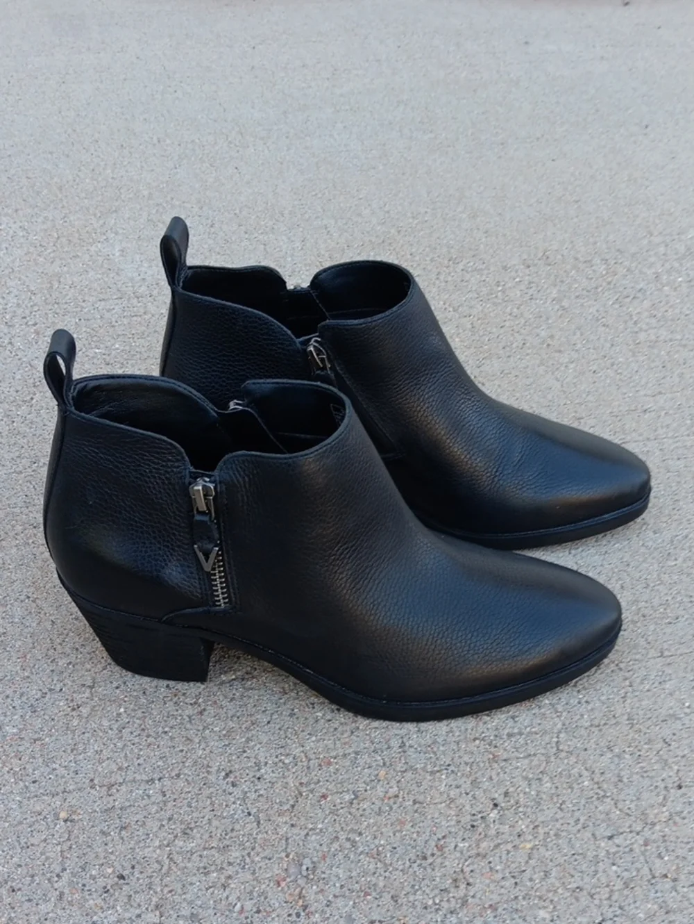 Vionic Cecily Ankle Boots Black Leather Womens Booties Size 9